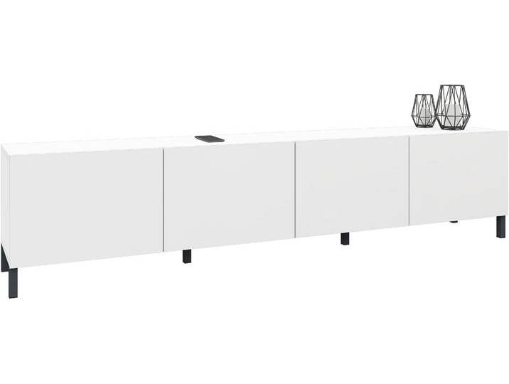 Lowboard BORCHARDT MÖBEL, weiß (weiß matt), B:200cm H:45cm T:35cm, Spanplatte, Sideboards, Metallfüße, grifflose Optik von BAUR