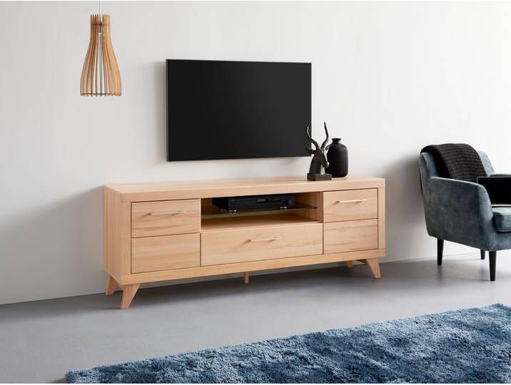 Lowboard VOGL MÖBELFABRIK 1237 , braun (buche), B:171cm H:55cm T:42cm, Massivholz, Spanplatte, Sideboards, Massivholzfront, Breite ca. 171 cm, mit Softclose Funktion von BAUR