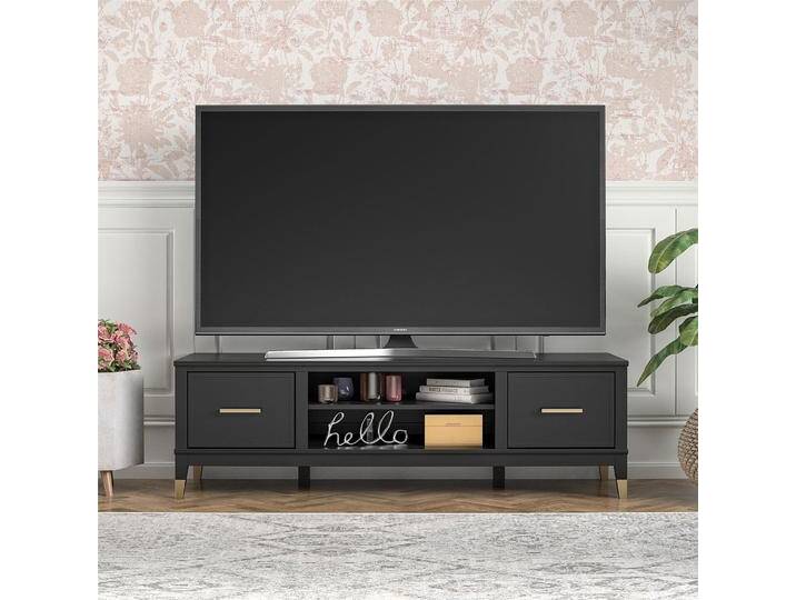 Lowboard Westerleigh , schwarz, B:152cm H:19cm T:50cm, MDF, Massivholz, COSMOLIVING BY COSMOPOLITAN, Sideboards, Kommode mit 3 x Kabeldurchführungen, MDF, Breite 152 cm Lowboard Westerleigh , schwarz, B:152cm H:19cm T:50cm, MDF, Massivholz, COSMOLIVING BY COSMOPOLITAN, Sideboards, Kommode mit 3 x Kabeldurchführungen, MDF, Breite 152 cm von BAUR