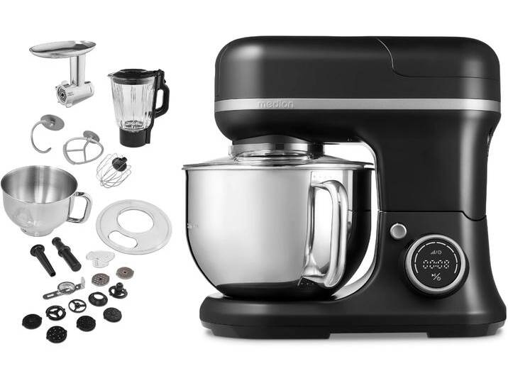 MEDION Küchenmaschine MD 18430, 8 Geschwindigkeitsstufen, Impulsfunktion, 5L Rührschüssel , schwarz, B:44,2cm H:35,4cm T:23,7cm, Küchenmaschinen, Mit umfangreichem Zubehör-Set, Mixeraufsatz, Fleischwolf-Aufsatz MEDION Küchenmaschine MD 18430, 8 Geschwindigkeitsstufen, Impulsfunktion, 5L Rührschüssel , schwarz, B:44,2cm H:35,4cm T:23,7cm, Küchenmaschinen, Mit umfangreichem Zubehör-Set, Mixeraufsatz, Fleischwolf-Aufsatz von BAUR
