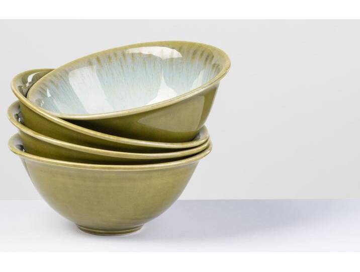 Müslischale GIPFELSTÜCK Flussufer , bunt (grün, braun, blau), Ø:15cm, Steinzeug, Schüsseln, Reaktivglasur, außergewöhnlicher, visueller Farbverlauf, Ø 15 cm von BAUR