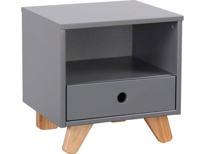 Nachtkommode LÜTTENHÜTT Dolidoo , grau, B:40cm H:40cm T:35cm, Holz teilmassiv, MDF, Sideboards, in skandinavischem Look von BAUR