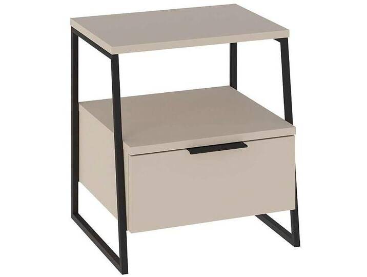Nachttisch DECORTIE PAL NACHTTISCH MIT SCHUBLADEN , beige (sandstein), B:45cm H:50cm T:41cm, Tische, Leichte Montage, Lagerung, Platzsparend von BAUR