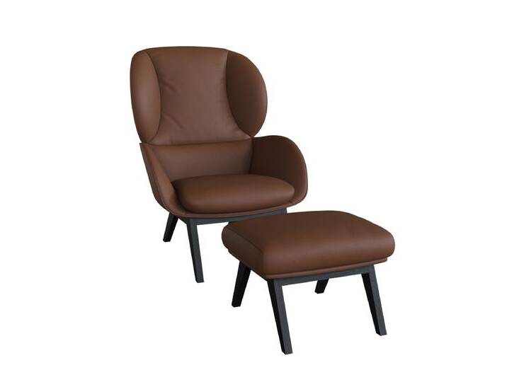 Ohrensessel FLEXLUX Adria Designsessel, Loungesessel , braun (old chestnut braun), B:78cm H:100cm T:96cm, 100% Echteder, Sessel, Stil & Komfort, organische Form, Fuß Holz schwarz von BAUR