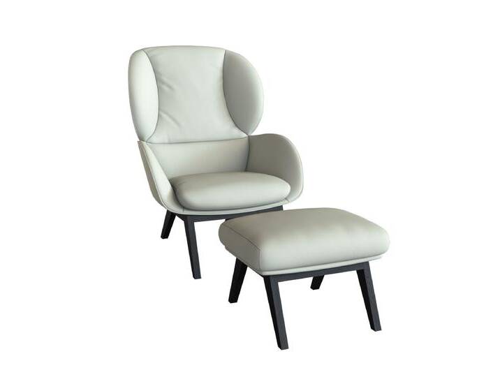Ohrensessel FLEXLUX Adria Designsessel, Loungesessel , weiß (warm weiß), B:78cm H:100cm T:96cm, 100% Echteder, Sessel, Stil & Komfort, organische Form, Fuß Holz schwarz von BAUR