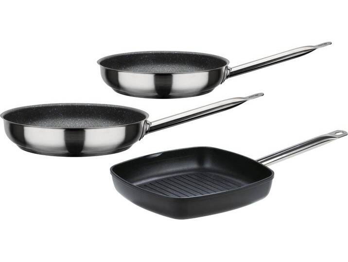 Pfannen-Set GSW Le Chef PROFI , silber (silberfarben, schwarz), Ø:28cm, Pfannen, Induktion von BAUR