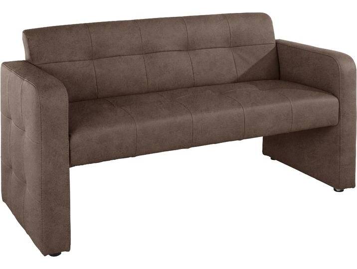 Polsterbank EXXPO - SOFA FASHION Barista Küchensofa, Sitzhöhe 49cm, kompakte Stellmaße , braun, B:162cm H:82cm T:68cm, Microfaser (Zusammensetzung: 100% Polyester);Lederfaserstoff (Grundgewebe 41% Lederfaser, 39% Polyester, 20% Baumwolle), Sitzbänke, Frei im Raum stellbar von BAUR