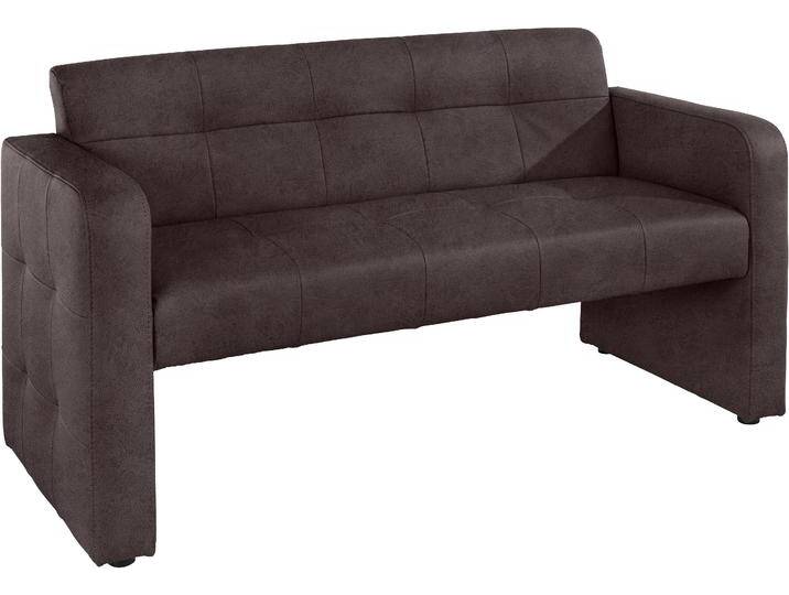 Polsterbank EXXPO - SOFA FASHION Barista Küchensofa, Sitzhöhe 49cm, kompakte Stellmaße , braun (schwarz braun), B:162cm H:82cm T:68cm, Microfaser (Zusammensetzung: 100% Polyester);Lederfaserstoff (Grundgewebe 41% Lederfaser, 39% Polyester, 20% Baumwolle), Sitzbänke, Frei im Raum stellbar von BAUR