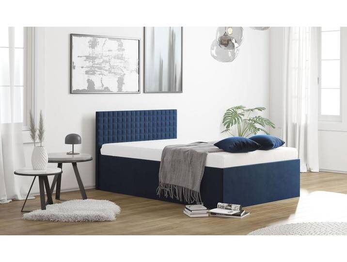 Polsterbett, blau (königsblau), B:148cm L:210cm, WESTFALIA SCHLAFKOMFORT, Betten, mit Bettkasten bei Ausführung mit Matratze von BAUR