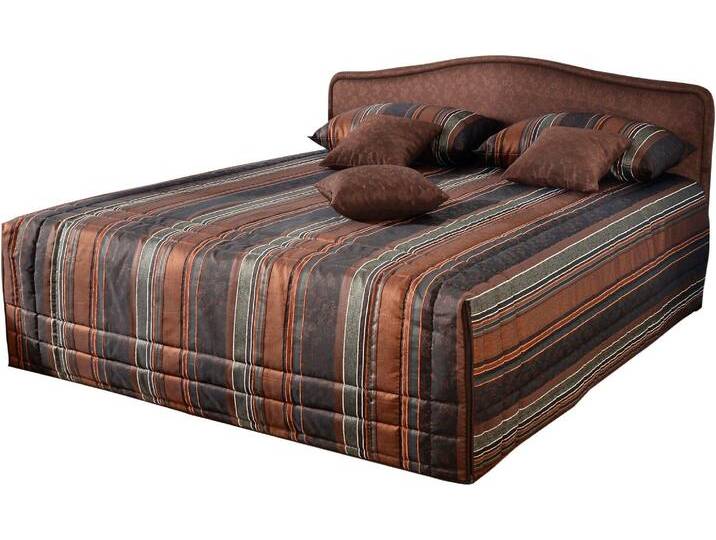 Polsterbett, braun, B:170cm L:210cm, Bezug Bett: Jacquard-Webstoff (100% Polyester), Bonnell-Federkernmatratze: Mischgewebe (51% Polyprophlen, 39% Polyester, 10% Baumwolle), Kaltschaummatratze: Frottee (100% Polyester), Bezug abnehm- und waschbar bis 60u00b0C, Tagesdecke: Jacquard-Webstoff (100% Polyester), WESTFALIA SCHLAFKOMFORT, Betten, H2 wählbar zwischen Kaltschaum oder Bonnell-Federkernmatratze von BAUR