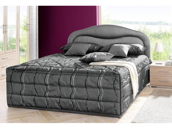 Polsterbett, grau, B:152cm L:212cm, Bezug Bett: Jacquard (100% Polyester), Bonnell-Federkernmatratze: Baumwoll-Mischgewebe (51% Polypropylen, 39% Polyester, 10% Baumwolle), Kaltschaummatratze: 100% Polyester, Bezug abnehm- und waschbar bis 60u00b0C Polyester), WESTFALIA SCHLAFKOMFORT, Betten, mit Bettkasten von BAUR