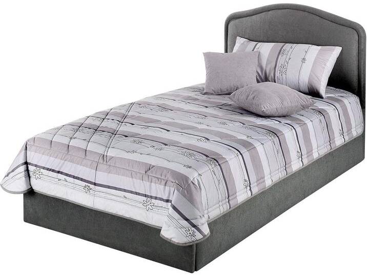 Polsterbett, grau, B:172cm L:212cm, Bezug Bett: Microfaser (100% Polyester), Bonnell-Federkernmatratze: Baumwoll-Mischgewebe (51% Polypropylen, 39% Polyester, 10% Baumwolle), Kaltschaummatratze: 100% Polyester, Bezug abnehm- und waschbar bis 60u00b0C Polyester), WESTFALIA SCHLAFKOMFORT, Betten, mit Bettkasten von BAUR