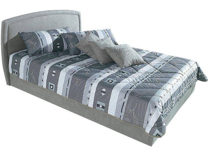 Polsterbett, grau, B:202cm L:212cm, Bezug Bett: Microfaser (100% Polyester), Bonnell-Federkernmatratze: Mischgewebe (51% Polyprophlen, 39% Polyester, 10% Baumwolle), Kaltschaummatratze: Frottee (100% Polyester), Bezug abnehm- und waschbar bis 60u00b0C, WESTFALIA SCHLAFKOMFORT, Betten, mit Bettkasten von BAUR