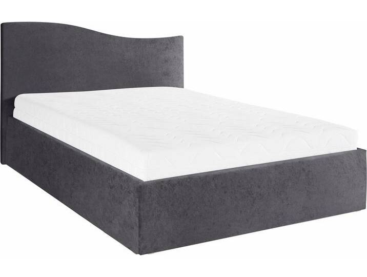 Polsterbett, grau (anthrazit), B:132cm L:210cm, Bezug Bett: wahlweise Kunstleder oder Microfaser (100% Polyester), Bonnell-Federkernmatratze: 51% Polypropylen, 39% Polyester und 10% Baumwolle, Kaltschaummatratze: 100% Polyester, Bezug abnehm- und waschbar bis 60u00b0C, WESTFALIA SCHLAFKOMFORT, Betten, Polsterbett Polsterbett ohne Bettkasten, inkl. Bettkasten bei Ausführung mit Matratze von BAUR