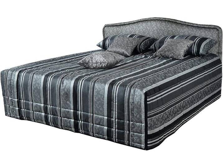Polsterbett, grau (anthrazit), B:150cm L:210cm, Bezug Bett: Jacquard-Webstoff (100% Polyester);Bonnell-Federkernmatratze: Mischgewebe (51% Polyprophlen, 39% Polyester, 10% Baumwolle);Kaltschaummatratze: Frottee (100% Polyester), Bezug abnehm- und waschbar bis 60C;Tagesdecke: Jacquard-Webstoff (100% Polyester), WESTFALIA SCHLAFKOMFORT, Betten, H2 wählbar zwischen Kaltschaum oder Bonnell-Federkernmatratze von BAUR