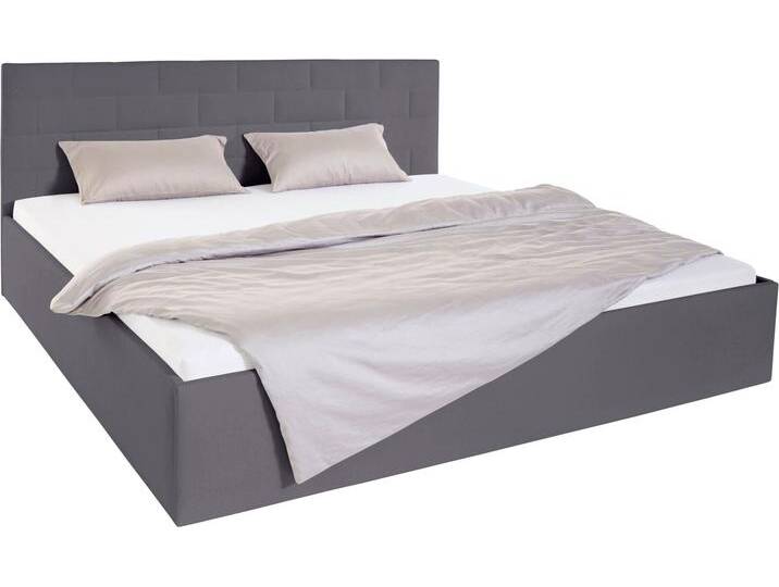 Polsterbett, grau (anthrazit), B:210cm H:98cm L:210cm, Bezug Bett: 100% Polyester, Bonnell-Federkernmatratze: 51% Polypropylen, 39% Polyester, 10% Baumwolle, Kaltschaummatratze: 100% Polyester, Bezug abnehm- und waschbar bis 60u00b0C, WESTFALIA SCHLAFKOMFORT, Betten, inkl. Bettkasten bei Ausführung mit Matratze von BAUR