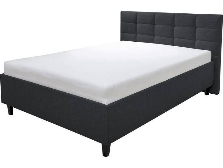 Polsterbett ALINA Ricardo , schwarz (schwarz tta 10), B:156cm H:102cm L:213cm, Struktur TTA (100% Polyester), Betten, Füße schwarz von BAUR