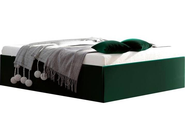 Polsterbett Amrum , grün (moosgrün), B:105cm L:205cm, Bezug Glanzvelours, 100% Polyester, Polsterung 100% Polyester, Gestell Holzwerkstoff, WESTFALIA SCHLAFKOMFORT, Betten, in Samtvelours ohne Kopfteil, mit und ohne Bettkasten erhältlich von BAUR