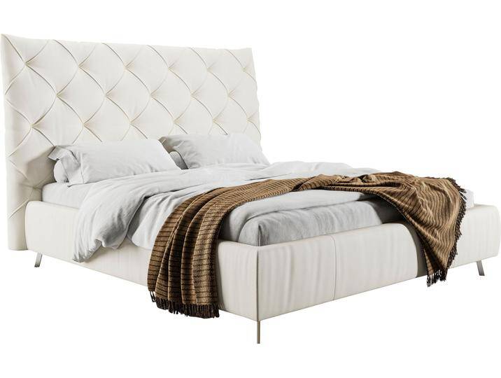 Polsterbett PLACES OF STYLE Elloree, in 4 Breiten, hinten mit Originalstoff bezogen, auch in Leder , weiß, B:196cm H:143cm L:234cm, Rinds-Oberleder, Betten, Polsterbett ohne Bettkasten Polsterbett, Kopfteilhöhe 143cm, belastbar bis 280 kg, auch in Überlänge 220cm Polsterbett PLACES OF STYLE Elloree, in 4 Breiten, hinten mit Originalstoff bezogen, auch in Leder , weiß, B:196cm H:143cm L:234cm, Rinds-Oberleder, Betten, Polsterbett ohne Bettkasten Polsterbett, Kopfteilhöhe 143cm, belastbar bis 280 kg, auch in Überlänge 220cm von BAUR