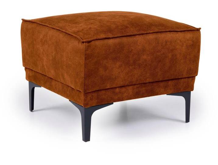 Polsterhocker PLACES OF STYLE Oland , braun (cognac), B:56cm H:45cm T:58cm, Struktur 100% Polyester Struktur weich;Struktur 100% Polyester Luxus-Mircofaser;Struktur 100% Polyester Webstoff, Hocker, passend zur Serie OLAND von BAUR