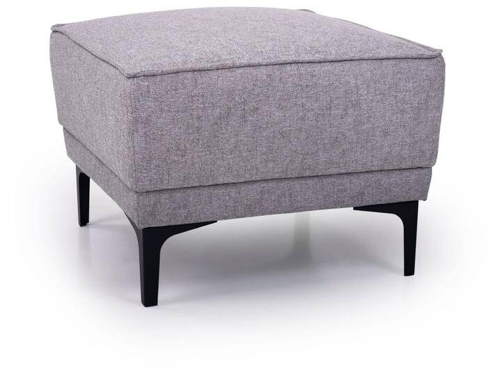 Polsterhocker PLACES OF STYLE Oland , grau (hellgrau), B:56cm H:45cm T:58cm, Struktur 100% Polyester Struktur weich, Struktur 100% Polyester Luxus-Mircofaser, Struktur 100% Polyester Webstoff, Hocker, passend zur Serie OLAND, Skandi-Design, Metallfüße von BAUR