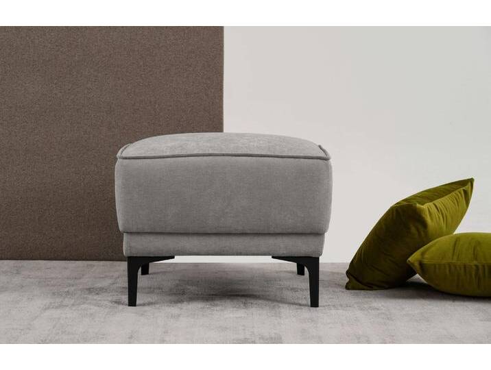 Polsterhocker PLACES OF STYLE Oland , grau (light grau), B:56cm H:45cm T:58cm, 100% Polyester, Hocker, passend zur Serie OLAND von BAUR