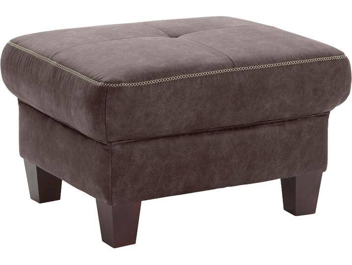 Polsterhocker PLACES OF STYLE Varese , braun, B:77cm H:48cm T:67cm, Kunstleder SOFTLUX;Luxus-Microfaser Vintageoptik (100% Polyester);Flachgewebe ( 100% Polyester), Hocker, Kreuznaht in beige von BAUR