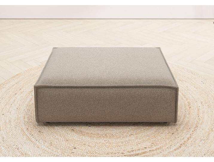 Polsterhocker PLACES OF STYLE Watertown, XXL Hockerbank passend zum Sofa - ideal als Beistellmodul , grau (taupe), B:90cm H:43cm T:120cm, 100% Polyester, Hocker, erweiterbare Hockerbank mit weicher Polsterung von BAUR