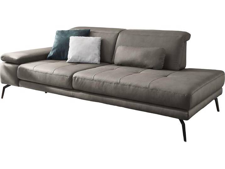 Recamiere DIE PLANBAR MP-IN20126 optional mit Drehsitzfunktion , grau (slate), B:230cm H:82cm T:115cm, 100% Polyester, Sofas, Inkl. Kopfteilverstellung, Federkern oder Kaltschaumpolsterung von BAUR