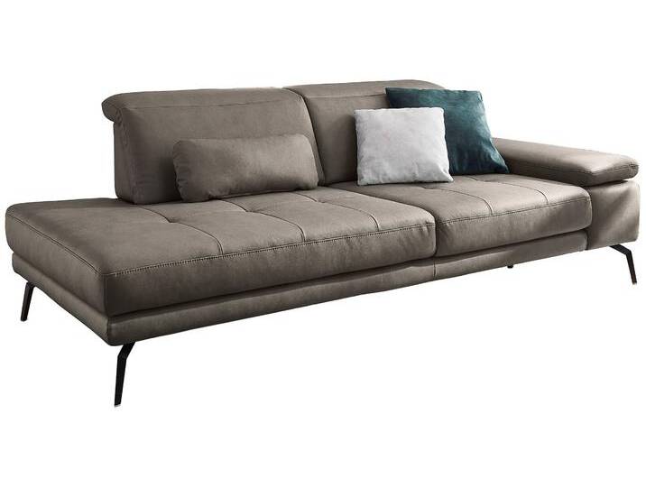 Recamiere DIE PLANBAR MP-IN20126 optional mit Drehsitzfunktion , grau (slate), B:230cm H:82cm T:115cm, 100% Polyester, Sofas, Inkl. Kopfteilverstellung, Federkern oder Kaltschaumpolsterung von BAUR