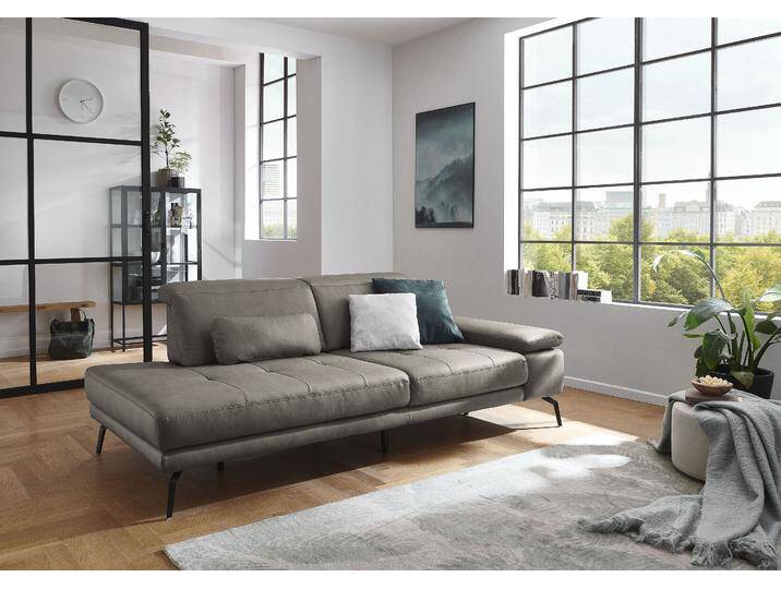 Recamiere DIE PLANBAR MP-IN20126 optional mit Drehsitzfunktion , grau (slate), B:230cm H:82cm T:115cm, 100% Polyester, Sofas, Inkl. Kopfteilverstellung, Federkern oder Kaltschaumpolsterung von BAUR