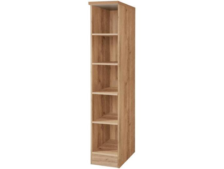 Regal KOCHSTATION KS-Wien , braun (wotaneiche), B:30cm H:165cm T:60cm, Spanplatte, Regale, Hochschrank Küchen-Standregal, 30 cm breit, mit Fächern von BAUR