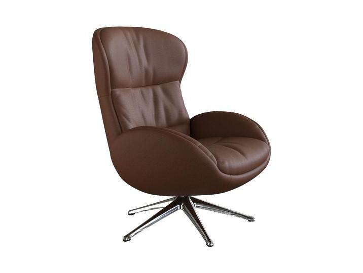Relaxsessel FLEXLUX Haze, hervorragender Komfort, Alu Fuß, organisches Design, ergonomisch , braun (old chestnut braun), B:70cm H:104cm T:79cm, 100% Echtleder, Sessel, Rückenteilverstellung, drehbar, verstellerbar, pflegeleicht, bequem von BAUR