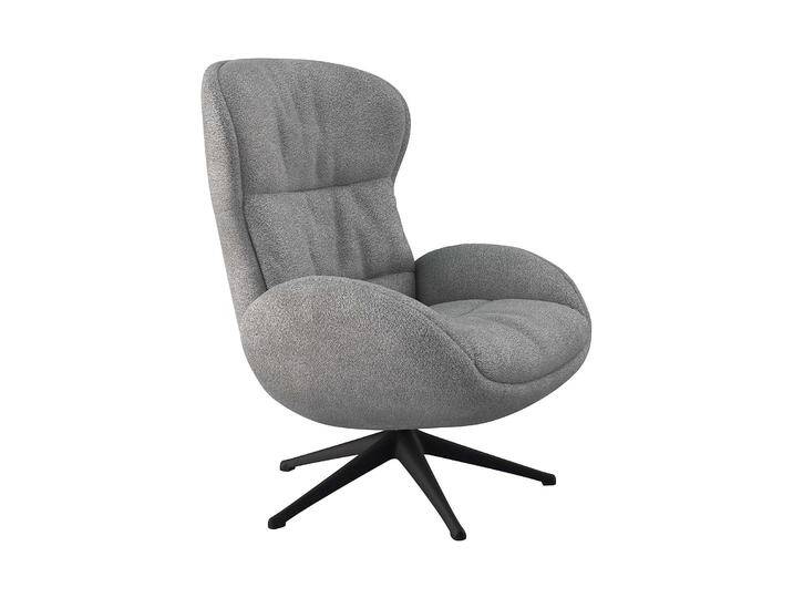 Relaxsessel FLEXLUX Haze, hervorragender Komfort, Echtleder oder sanfter Stoff , grau (soft grau), B:70cm H:104cm T:79cm, 100% Polyester, Sessel, Rückenteilverstellung, drehbar, Fuß schwarz von BAUR