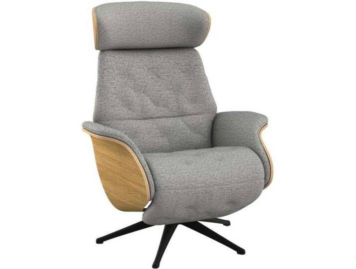 Relaxsessel FLEXLUX Volden elektrischer Funktionsessel , grau (sophisto grau), B:81cm H:111cm T:90cm, 100% Polyester, Sessel, Größe M, Rücken & Fußteil elektrisch, Akku, Arml. Eiche, Fuß schwarz von BAUR