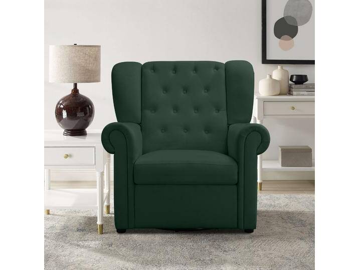 Relaxsessel LEONIQUE Lillyse , grün (dunkelgrün), B:88cm H:107cm T:87cm, 100% Polyester, Sessel, Drehbar und mit Schaukelfunktion von BAUR