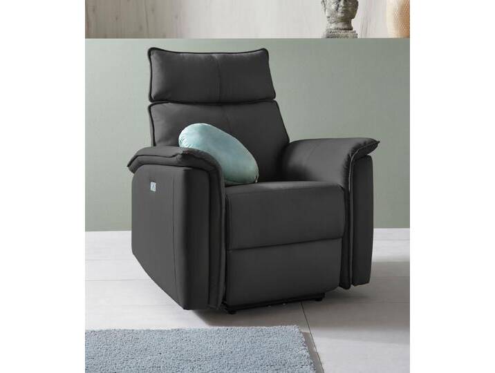 Relaxsessel PLACES OF STYLE Zola, TV-Sessel mit Schlaffunktion, Sessel für Wohnzimmer mit , grau, Kunstleder, Sessel, elektrischer Relaxfunktion und USB-Steckeranschluss, Breite 87 cm von BAUR