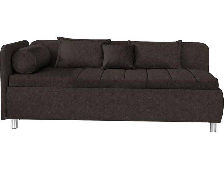 Schlafsofa ALINA Kiana , braun (umbragrau tmd 14), B:207cm H:80cm T:102,5cm, Struktur TMD (100% Polyester), Sofas, mit Bettkasten und Zierkissen, Liegefläche 90/200 cm oder 100/200 cm von BAUR