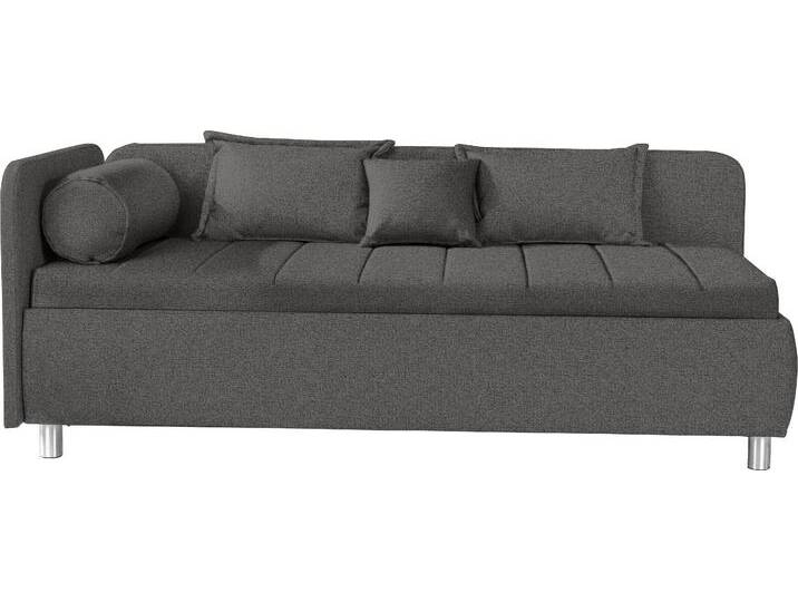 Schlafsofa ALINA Kiana , grau (blaugrau tmd 39), B:207cm H:80cm T:102,5cm, Struktur TMD (100% Polyester), Sofas, mit Bettkasten und Zierkissen, Liegefläche 90/200 cm oder 100/200 cm von BAUR