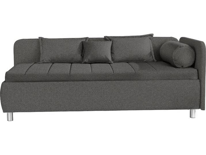 Schlafsofa ALINA Kiana , grau (blaugrau tmd 39), B:207cm H:80cm T:112,5cm, Struktur TMD (100% Polyester), Sofas, mit Bettkasten und Zierkissen, Liegefläche 90/200 cm oder 100/200 cm von BAUR