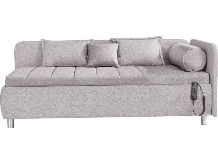 Schlafsofa ALINA Kiana , grau (platingrau tmd 19), B:207cm H:80cm T:102,5cm, Struktur TMD (100% Polyester), Sofas, Liegefläche 90/200 cm oder 100/200 cm, Bettkasten, Zierkissen-Set von BAUR