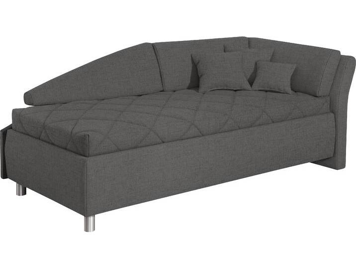 Schlafsofa ALINA Lindsay , grau (blaugrau tmd 39), B:223cm H:80cm T:112cm, Struktur TMD (100% Polyester), Sofas, Bettkasten, Zierkissen-Set aus: 2 Stk. 40x40cm, 1 Stk. 30x30cm von BAUR