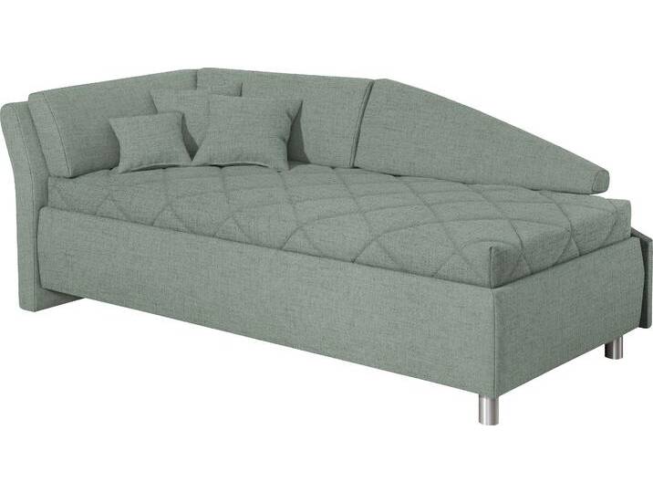 Schlafsofa ALINA Lindsay , grün (pastellmint tmd 6), B:223cm H:80cm T:112cm, Struktur TMD (100% Polyester), Sofas, Bettkasten, Zierkissen-Set aus: 2 Stk. 40x40cm, 1 Stk. 30x30cm von BAUR