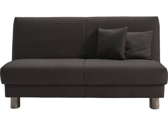 Schlafsofa ELL + ELL Enny , grau (dunkelgrau), B:160cm T:100cm, Sofas, Liegefläche Breite 155 cm, Liegehöhe 45 cm, Füße alufarben von BAUR