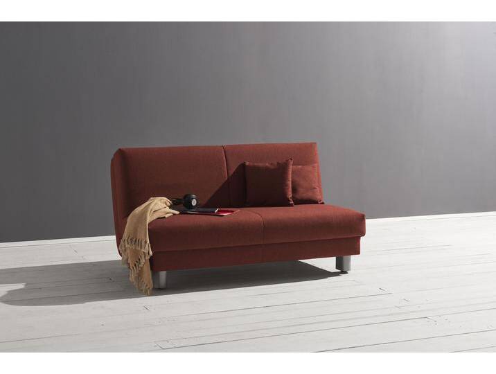 Schlafsofa ELL + ELL Enny , rot, B:180cm T:100cm, Sofas, Breite 180 cm, Liegehöhe 45 cm, Füße alufarben von BAUR