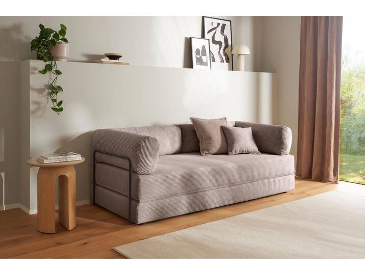 Schlafsofa HOMSY BY ANA JOHNSON Folda, Dauerschläfer, Breite 206 cm, Liegefläche 181x198 cm , taupe, B:206cm H:72cm T:94cm, Sofas, mit Bett-/Schlaffunktion, inkl. 1x Zierkissen, Tonnentaschenfederkern Schlafsofa HOMSY BY ANA JOHNSON Folda, Dauerschläfer, Breite 206 cm, Liegefläche 181x198 cm , taupe, B:206cm H:72cm T:94cm, Sofas, mit Bett-/Schlaffunktion, inkl. 1x Zierkissen, Tonnentaschenfederkern von BAUR