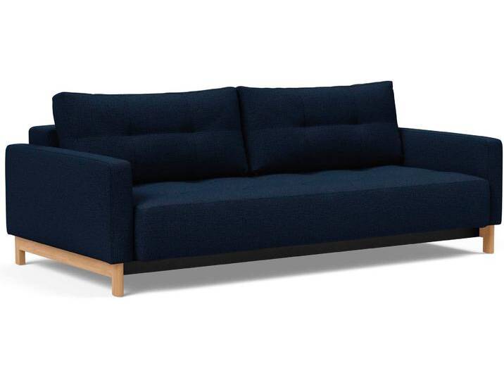 Schlafsofa INNOVATION LIVING ™ Pyxis 3-Sitzer mit extrabreiter Bettfunktion, Skandi-Design , blau, B:232cm H:67cm T:114cm, 100% Polyester, Sofas, Multifunktionssofa, extrabequem durch Taschenfederkern, Dauerschläfer von BAUR