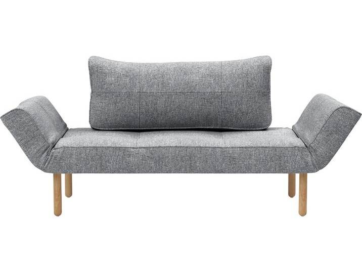 Schlafsofa INNOVATION LIVING ™ Zeal Bettcouch, bequem mit Federkern, Breite 200cm , grau (granite), B:200cm H:61cm T:70cm, Web SOFT (100% Polyester);Web fein FLASHTEX (100% Polyester);Web grob TWIST (100% Polypropylen);Web fein NIST (96% Polyester, 4% Leinen), Sofas, Schlafsofa, im Scandinavian Design, Stem Beine, inklusive Rückenkissen von BAUR
