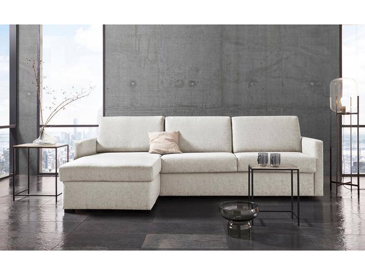 Schlafsofa PLACES OF STYLE GOLDPOINT Ecksofa 264 cm, Liegefläche (140/200cm), L-Form , beige (sand), B:264cm H:85cm T:157cm, Stuktur weich (100% Polyester), Luxus-Microfaser (100% Polyester), Sofas, Bettfunktion, Bonell-Federkernmatratze und Dauerschläfer-Funktion von BAUR