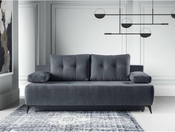 Schlafsofa WERK2 Oakland Bettsofa Breite 206cm, Liegefläche 202/145cm , grau (anthrazit), B:206cm H:97cm T:98cm, 92% Polyester, 8% Nylon, Sofas, 2-Sitzer Sofa & Schlafcouch mit Bettkasten von BAUR